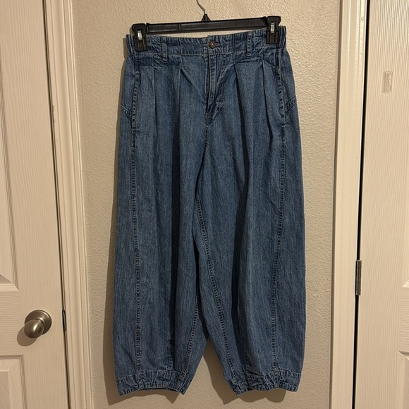 We The Free Blue Baggy Ballon Wide Leg Jeans - Picture 2 of 7